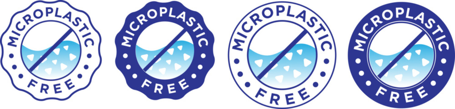 Microplastic free vector icon logo badge concept design 