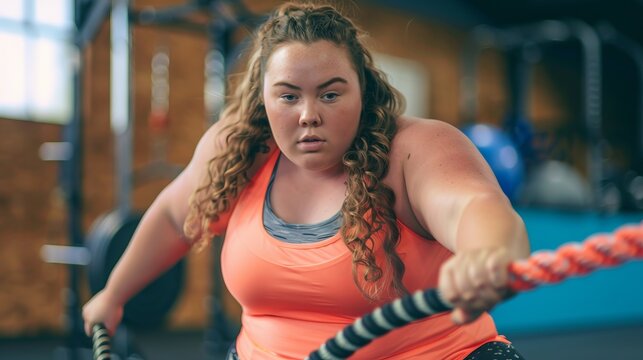 Portrait of a woman sporting loosing weight
