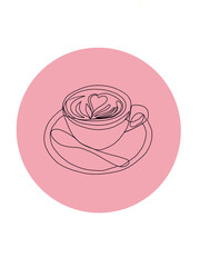 cup of coffee. Cappuccino, spoon