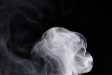 Fototapeta premium White smoke on a dark background, abstract, silver fog, minimalism, line of light
