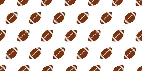 Seamless pattern with rugby balls on a white background, sports games, inventory for sportsmen