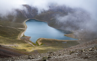 Top of Toluca's Snowy volcano, summit of the friar. Xinantecatl