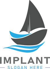Creative Ocean boat  logo vector symbol icon with modern design