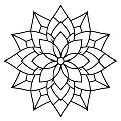 floral shape line art Mandala design for Coloring page, Pattern