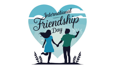 International Day of Friendship, Happy Friendship Day, Creative concept, Greeting card, poster, tee shirt print, the happy holiday of amity.