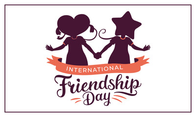 International Day of Friendship, Happy Friendship Day, Creative concept, Greeting card, poster, tee shirt print, the happy holiday of amity.