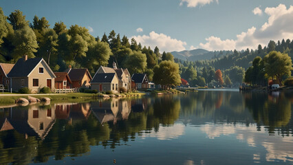 Obraz premium lake bled country background