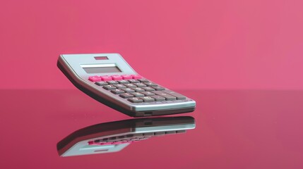 calculator on pink background