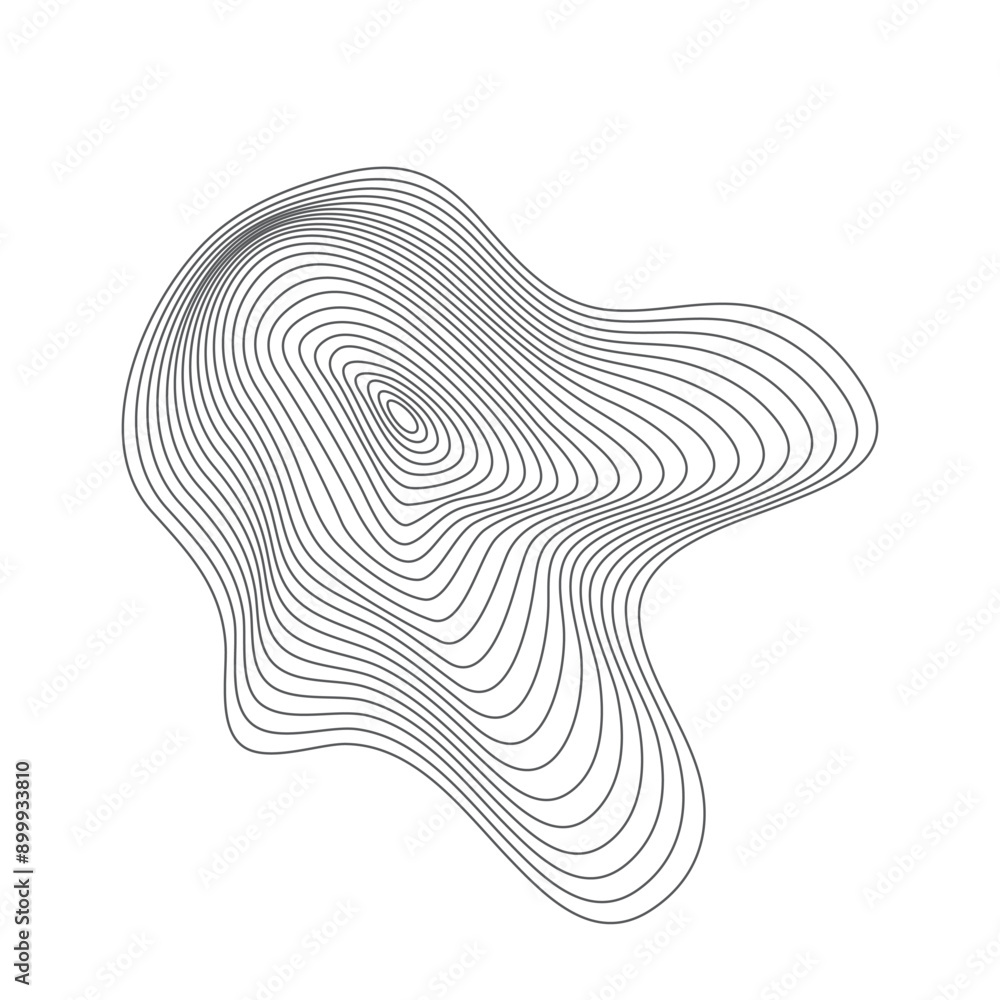 Aufkleber abstract organic ripple line shape pattern vector. topography circle. liquid irregular ring. fluid g