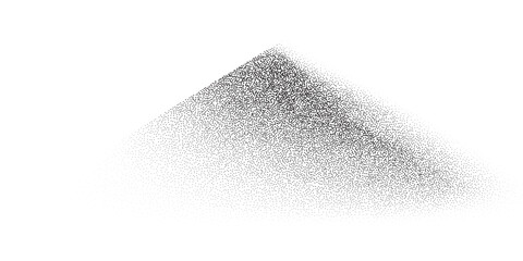 Fototapeta premium Sand dune mountain landscape. Grain noise stipple pattern background. Abstract hill in black noise dotted lines with grainy effect. Vector illustration isolated on white.
