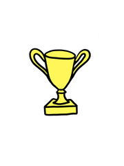 gold trophy cup. Football. Sticker