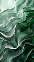 Obraz premium Abstract green and white wavy background for mobile wallpapers