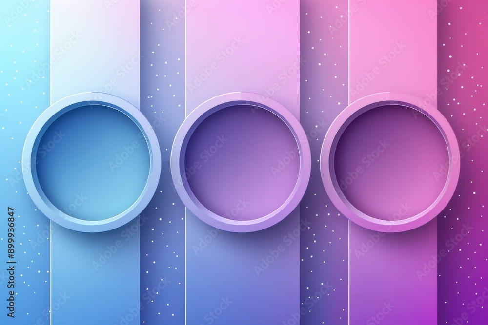 Poster minimalist geometric design with overlapping circles in pastel gradients