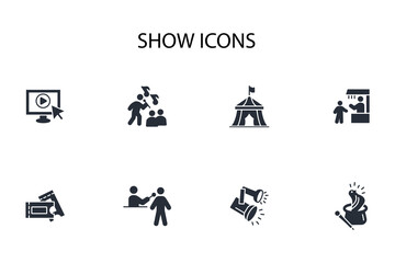 show icon set.vector.Editable stroke.linear style sign for use web design,logo.Symbol illustration.