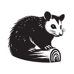 Possum silhouette vector illustration