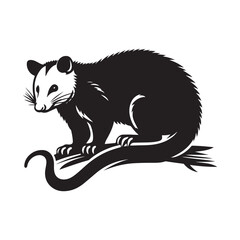 Possum silhouette vector illustration