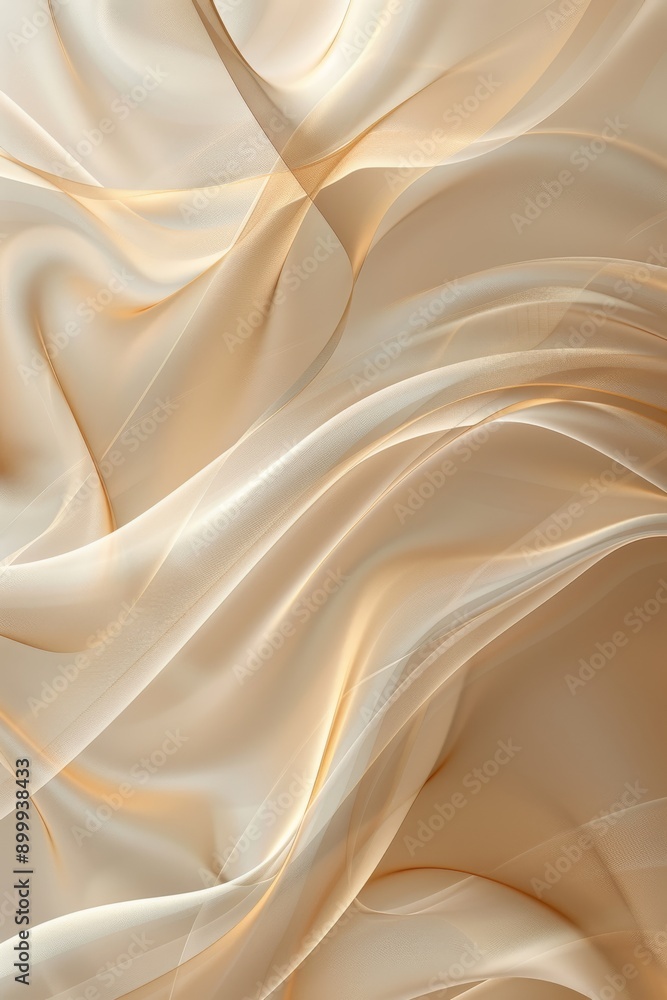 Poster elegant curved lines on a beige background creating a fluid and dynamic composition