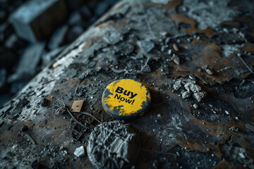 Yellow Buy Now Circle Web Graphic Generative Illustration