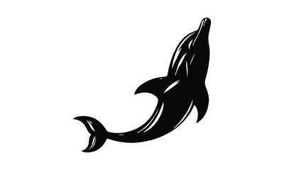 Dolphin silhouette art design and white background 