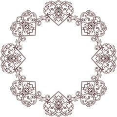Baroque engraved. Victorian floral ornamental borders, vintage decorative frame elements. Vector illustration royal set for wedding invitation and greeting cards, ornaments romantic invitations