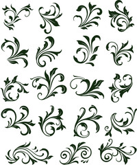 Set of Decorative vintage frames and borders set, Gold photo frame with corner Thailand line floral for picture, Vector design decoration pattern style.