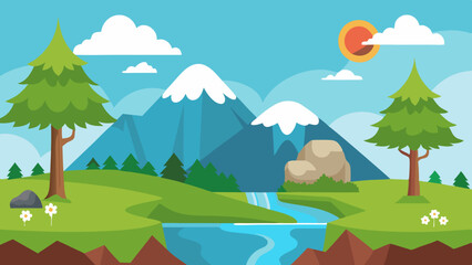  Natural environment art vector illustration