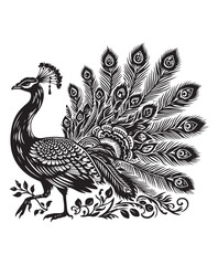 Obraz premium peafowl bird vector art,graphics peafowl birds icons set,vintage illustration peafowl bird clipart,vector peafowl birds flat style artwork design