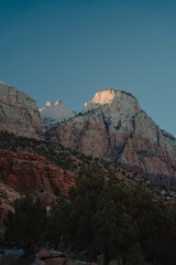 mountain top view in Zion National Park, Utah