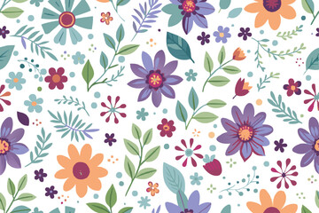 Wildflowers spring pattern 