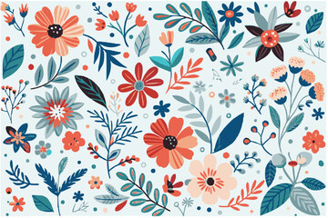 Wildflowers spring pattern 