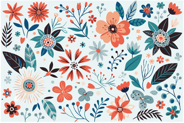 Wildflowers spring pattern 