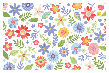 Wildflowers spring pattern 