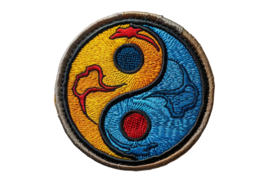 Yin Yang Embroidered Patch Symbol of Balance and Harmony for Clothing and Accessories