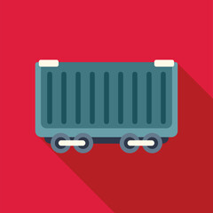 Freight train wagon delivering goods by rail transport network, global shipment and distribution concept