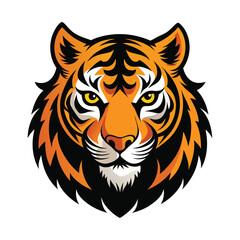 Tiger head mascot logo. Logo design. Illustration for printing on t-shirts.