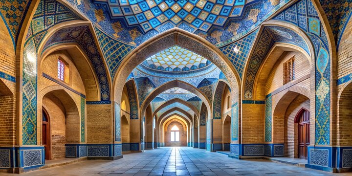 Arcade of the Blue Mosque or Kabud Mosque of Tabriz Iran AI Generative