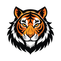 Tiger head mascot logo. Logo design. Illustration for printing on t-shirts.
