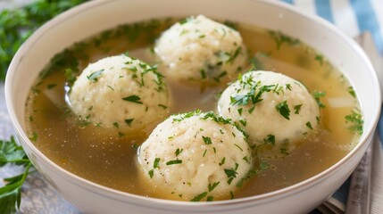 Matzah Ball Soup with Parsley