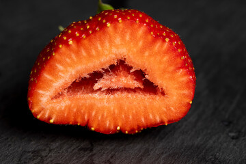 clean washed ripe red strawberries during cooking