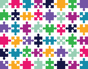 Naklejka premium Colored jigsaw puzzle, separate pieces
