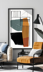 Mock up for wall art, posters, interior design, modern design