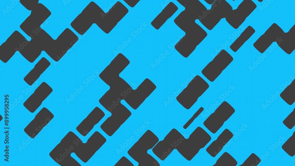 Poster blue and black abstract animation with overlapping rectangular shapes, creating a sleek and modern b