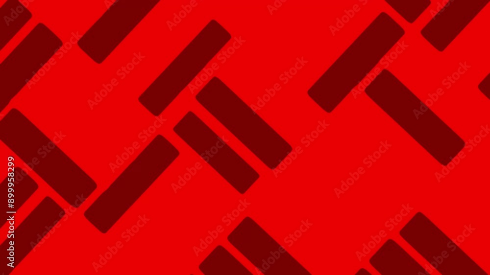 Poster red abstract background with dynamic overlapping rectangular shapes, creating an energetic animation
