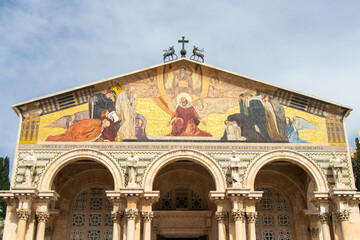 Naklejka premium Jerusalem - Palestine. The Church of All Nations also known as the Basilica of the Agony.