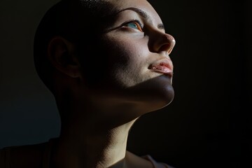 Power portraits of cancer patient. Oncology. Breast cancer. Chemotherapy