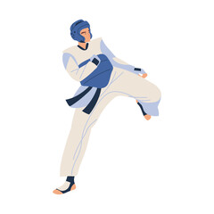 professional man practicing taekwondo