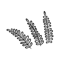 Shrub of various shapes, bush of grass With illustration style doodle and line art