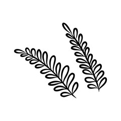 Shrub of various shapes, bush of grass With illustration style doodle and line art