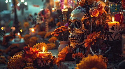 Celebrating Day of the Dead With Altars Decorated for Honoring Departed Loved Ones