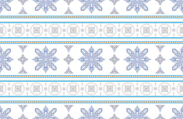 Vintage geometric seamless floral pattern, batik, geometric, tribal fabric, printed fabric, vector